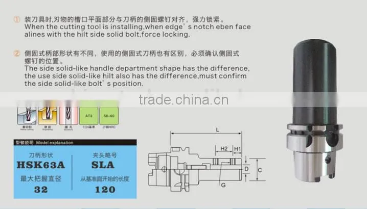 HSK(A)-SLA SIDE MILLING HOLDER, MILLING CUTTER HOLDER