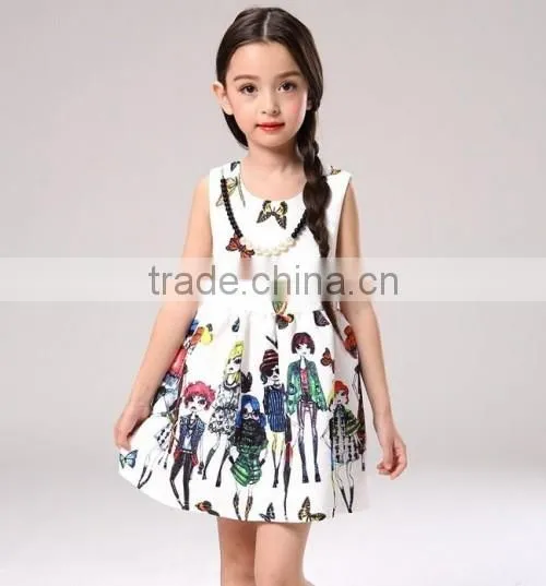 2016 kid baby love kids short dress for party cartoon printed cheap cute kids clothes girl dress