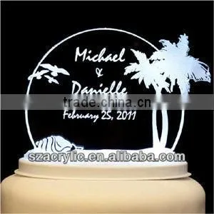 crystal shape wedding acrylic round cake topper