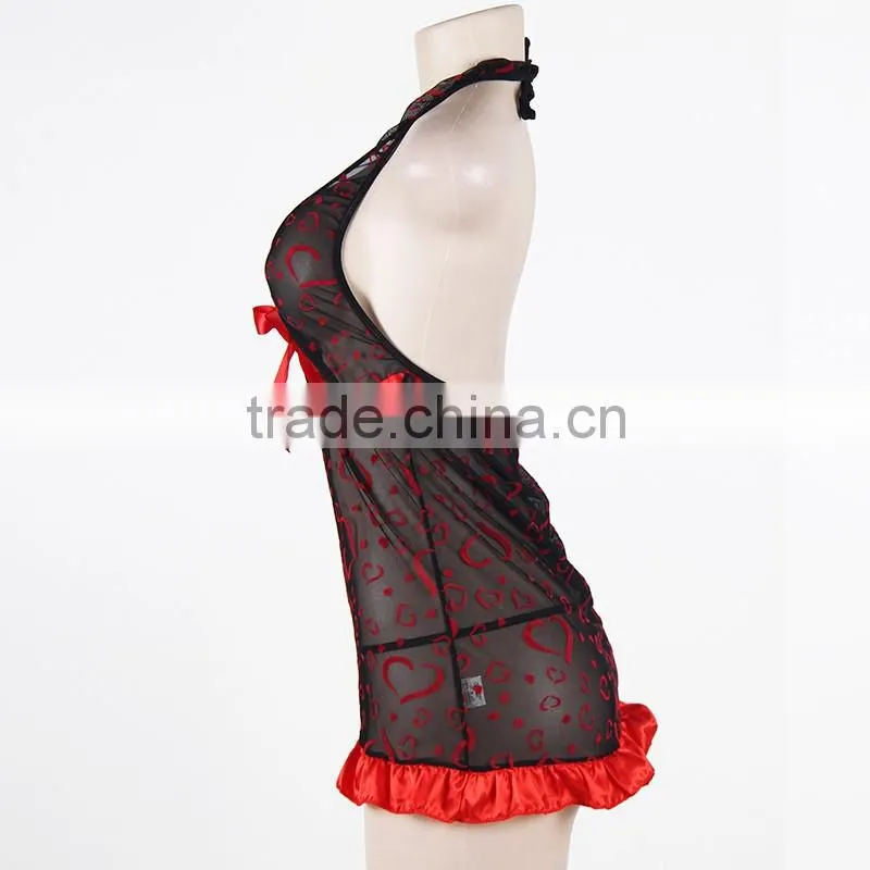 Hang neck sexy lingerie for fat women