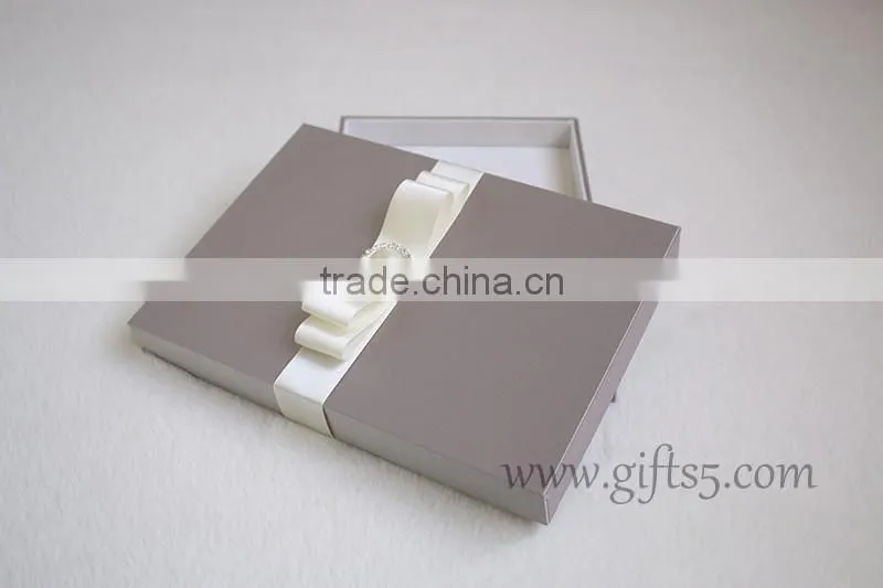 Custom Handmade Luxury wedding invitation box with ribbon