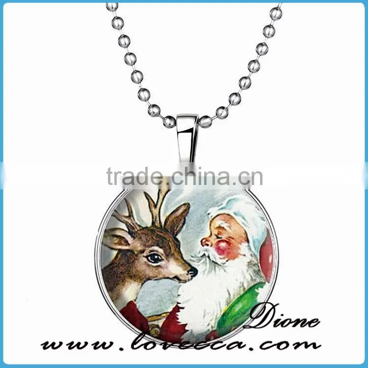 Meaning Memories Cabochon gift Christmas Glass Art Photo Pendant Chain Necklace