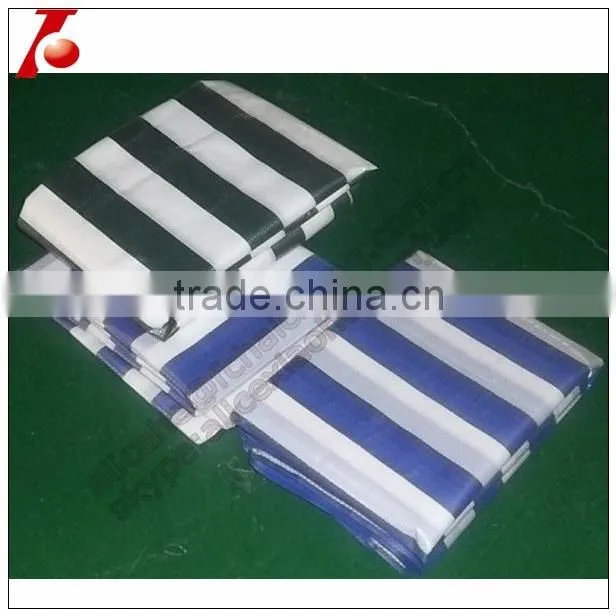black and white striped color new material pe tarpaulin sheeting 12'ftx15ft