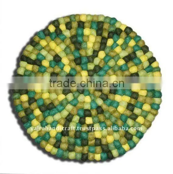 Nepal Hand Made Round Colorful Babies Felt Carpets and Rugs