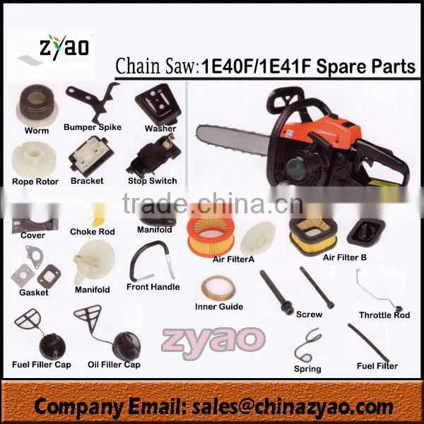 spare parts for 1E40F-1E41F chainsaw,1E40F-1E41F gasoline chain saw spare parts