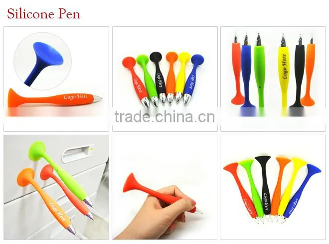 promotional custom cheap swing decorative silicone rubber pen
