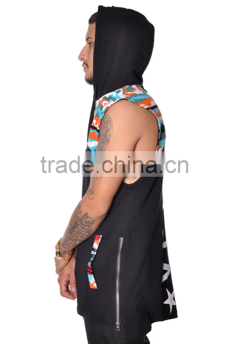 Tribal French Terry Navajo Sleeveless Zip Up Street Hoody