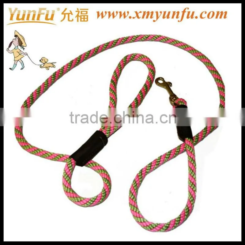 Colored weaving braided nylon rope dog leash