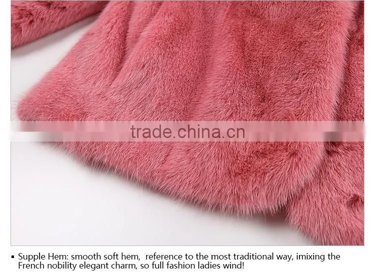 Classic red fox mink fur jacket for women