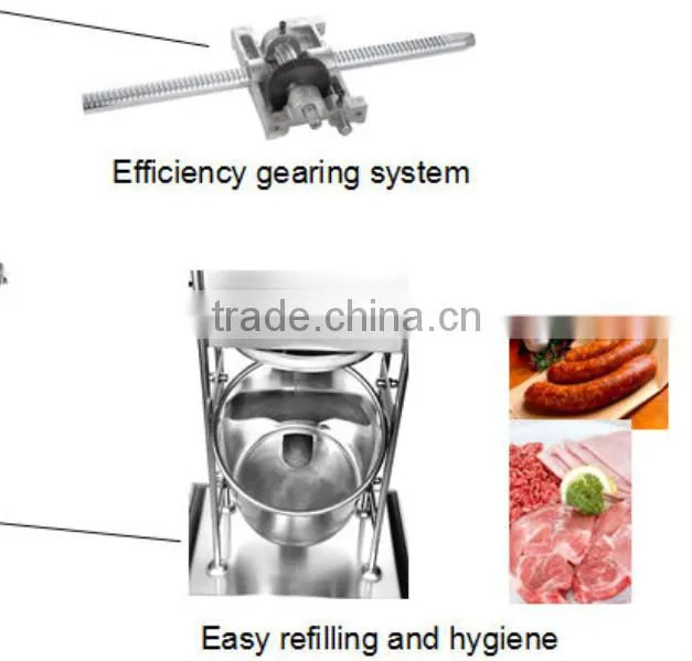 5lbs Clamp Stainless Steel sausage stuffer/sausage filler/manual sausage making machine