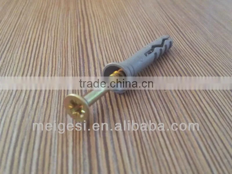 Flat head nylon screw nail with plug