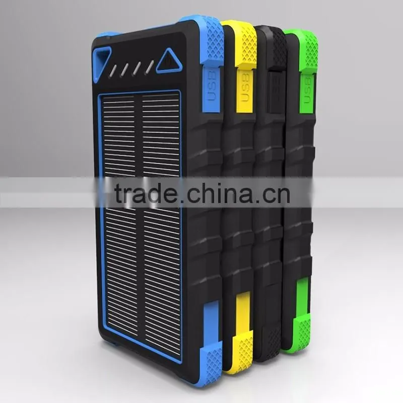 Hot waterproof 8000mah portable solar power charger for samsung mobile phone