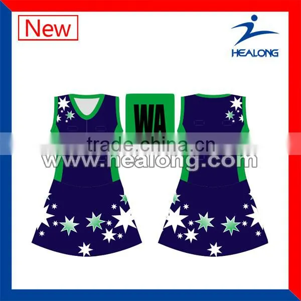 High Quality Sublimation Netball Uniforms Women Bodysuit