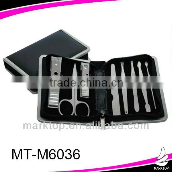 Hot! high end leather case 8PCS manicure set