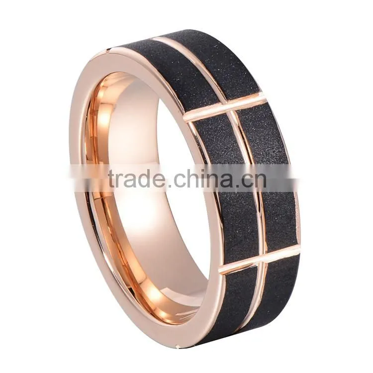 wedding ring yibi best selling products engagement gift gold payal designs photo tungsten black rose gold plated for men women