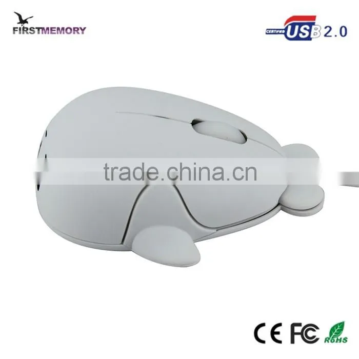 Endangered species dolphin shape optical wired gift mouse