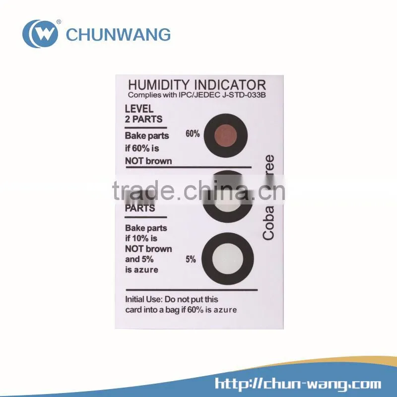 Eco-friendly Cobalt-free Sesitive Humidity Indicator Cards on Promotion