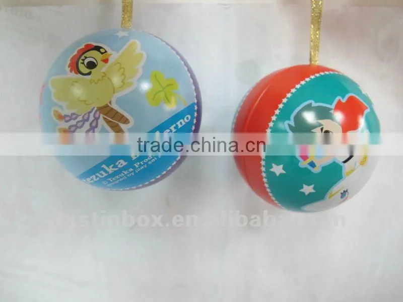 ball shape with lid christmas tin ball