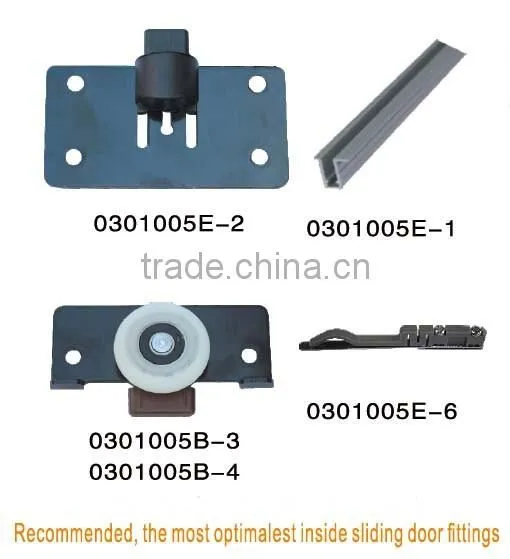 highly recommend wardrobe sliding door mechanism fittings equip with steel and nylon fittings and aluminum guide rail