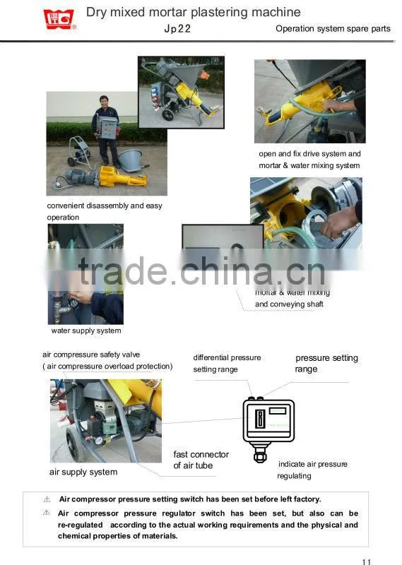Putzmeister MP22 plaster spray equipment with CE