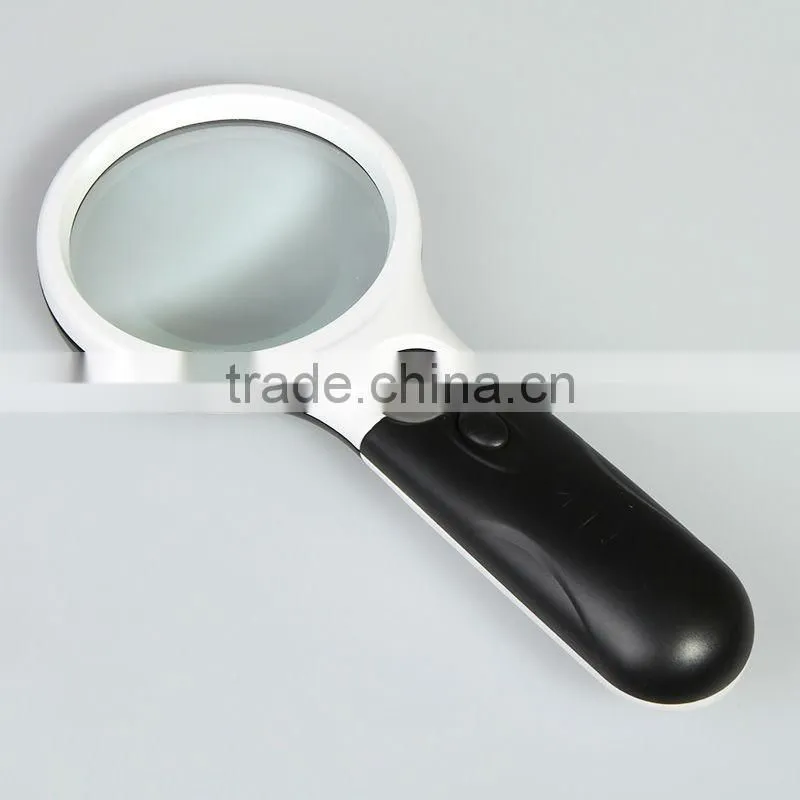 3X 45X LED Handheld Magnifier Magnifying Glass Lens Jewelry Loupe 2 Lights