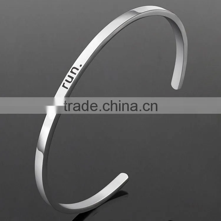 Latest Fashion Inspiration words engraved bracelets bangle wholesale