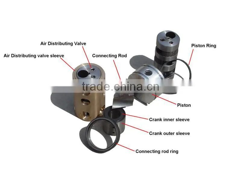 6 Air Cylinder Pneumatic Piston Motor for 1 ton Hand Operated Air Winch