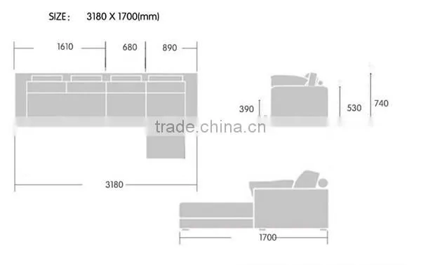SFA00011 Cheap Corner Sofa for Sale,Two Seat Home Sofa Bed,Fashionable Corner Sofa