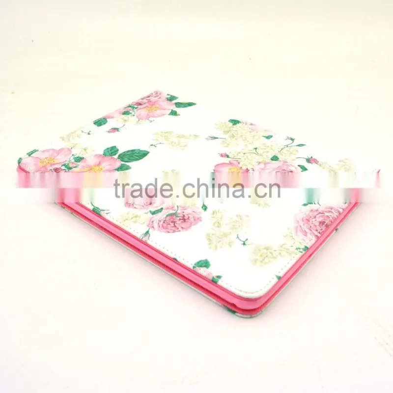 Elegant Leather Case For iPad 6 air 2 ,Flower Printing Case For Tablet IPad 6