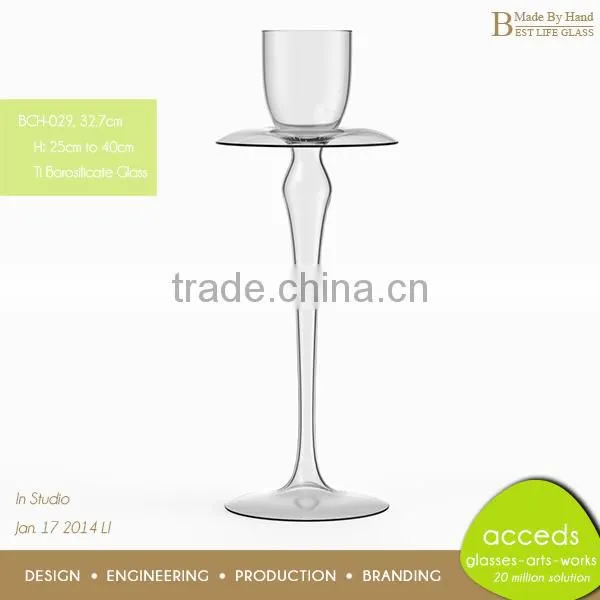 Wine Designed Glass Goblet Candle Holder