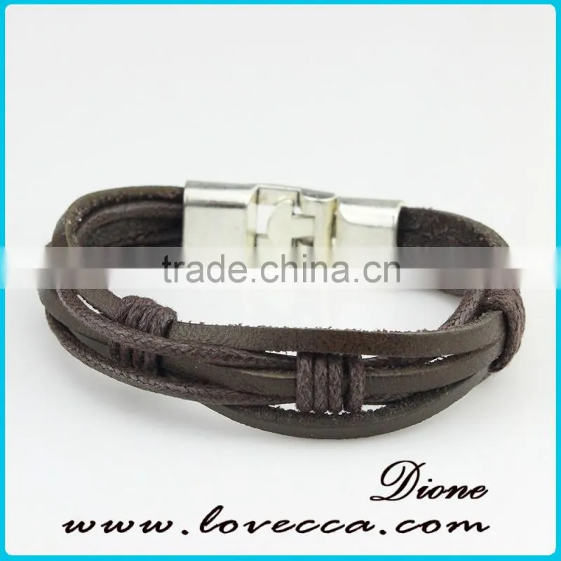 Braided adjustable nautical leather bracelets for women