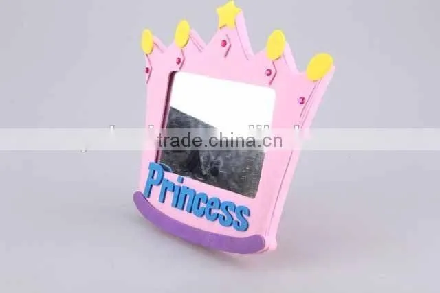 Cartoon human shaped EVA mirror creative design flower/crown shaped mirror