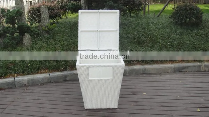 White Aluminum Outdoor Furniture Waterproof Rattan Storage Boxs