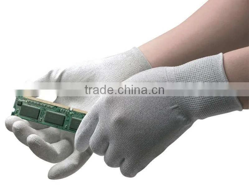 White nylon gloves with polyurethane