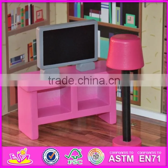 2016 new design girls pretend play wooden beachfront mansion dollhouse W06A153