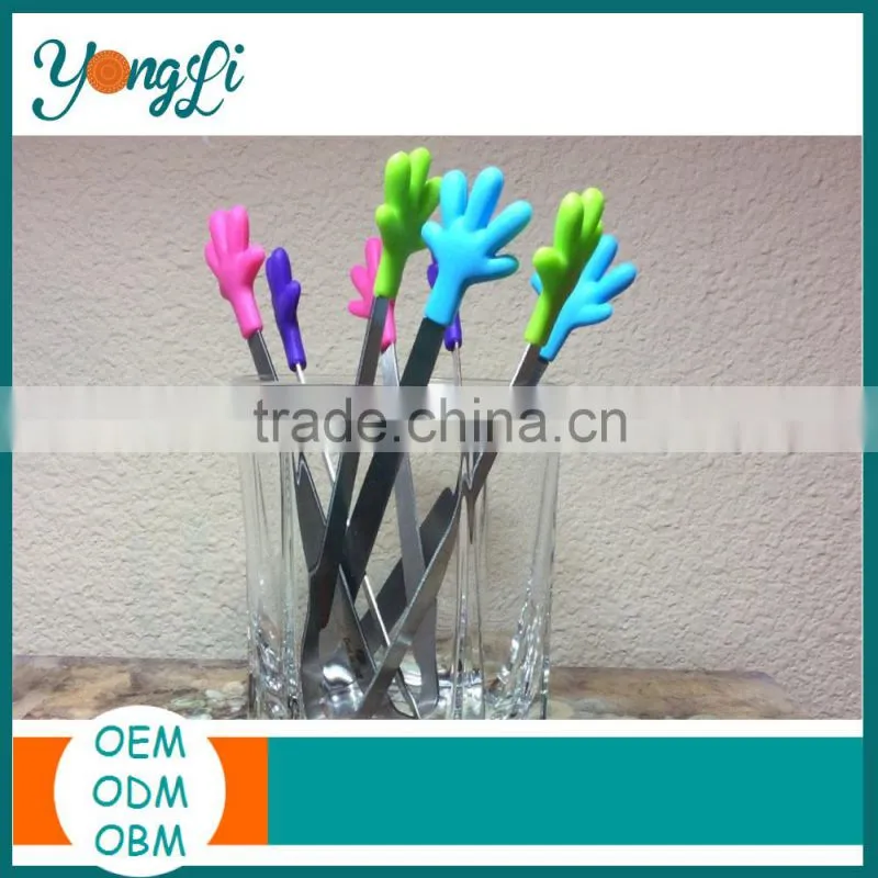 Non-Stick Silicone 5 inch Hand Shape Mini Serving Tongs