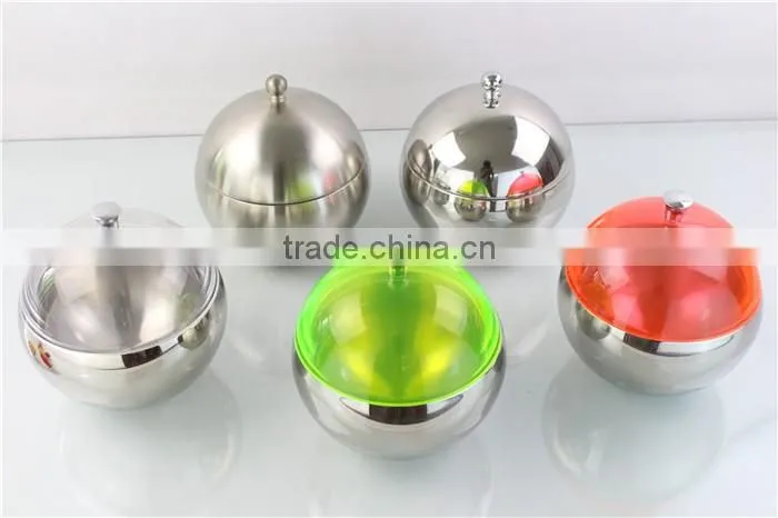 Spherical Stainless Steel Ice Bucket Ice Container With Lid