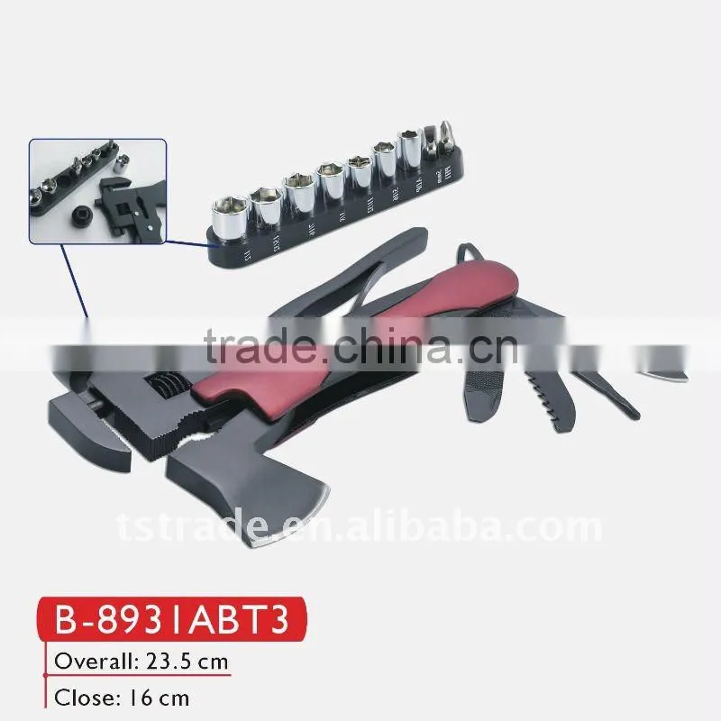 2014 Newest multi function tools multi hammer with color wood hanle stainless steel hammer