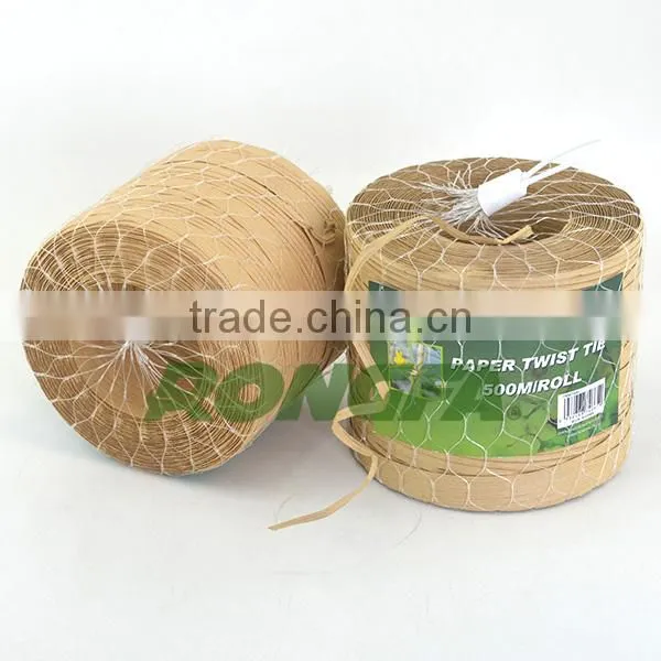 3mm x 30m gardening use coiled kraft paper twist ties in diapenser