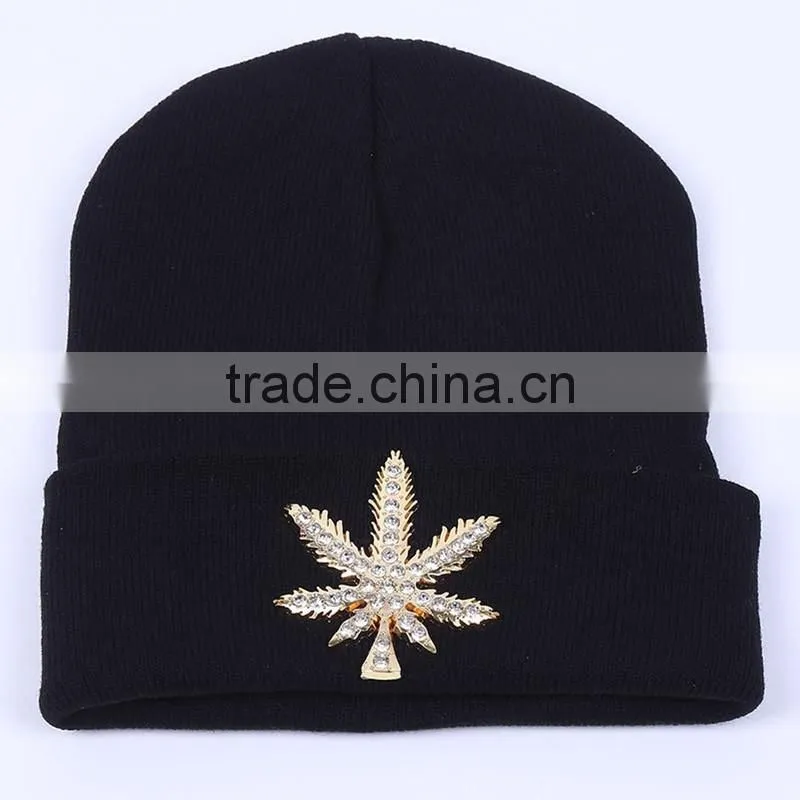 Fashion Hot Drilling CC Winter Beanies With Rhinestone