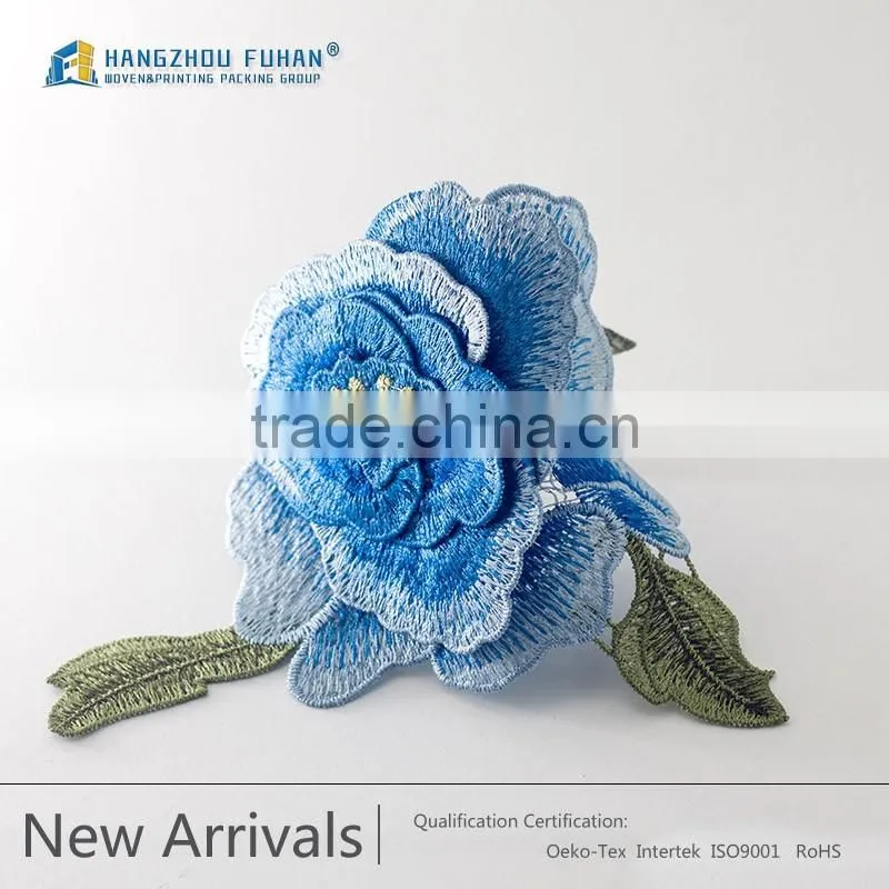 Factory Supply Beautiful Rose Embroidery Patch,Personalized Rose Embroidery Patches