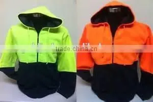 winter pullover safety mens fleece orange zipper hoodies work uniform hi vis workwear