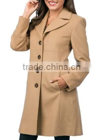 Women's Notch Collar Classic Wool Coat