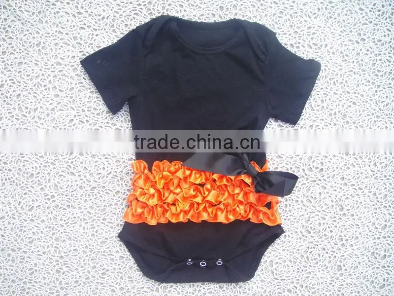 100% cotton New design Hot football bodysuit with satin ruffles for baby