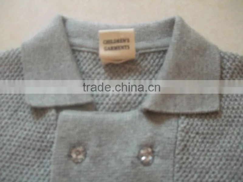 High Quality unisex children double row pearl beaded buttons autumn cardigan sweater (BKNB5273)