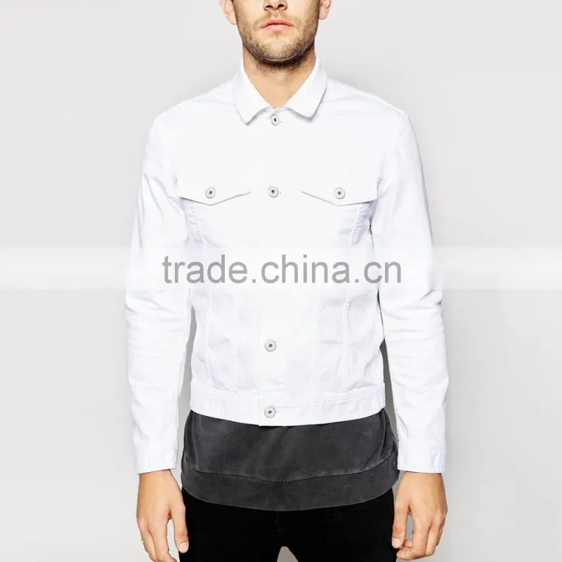 fashion fancy white denim plain mens bomber jacket european style