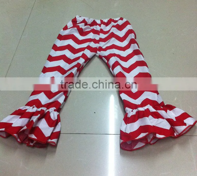 wholesale children's boutique clothing red chevron Long sleeve girls christmas outfits