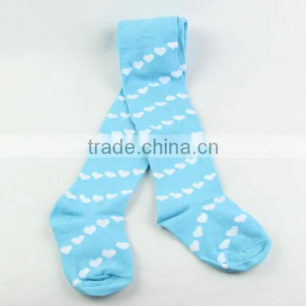 Blue colored children pantyhose with fashion hearts