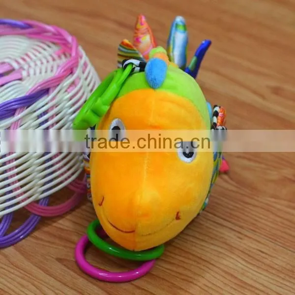 Colorful fish pressing musical Plush toys baby educational stuffed & plush toy baby gift