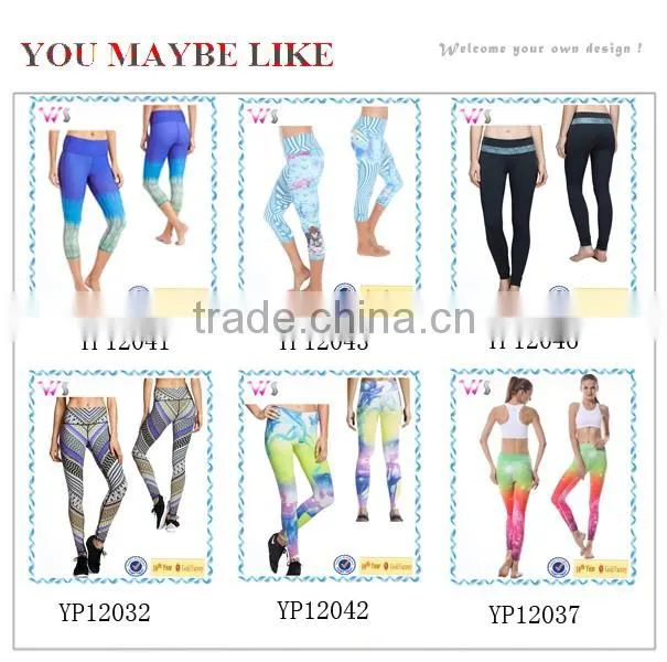Custom Wholesale Women Camouflage Yoga Capri leggings sports tights